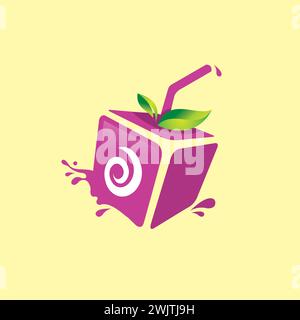 Blue Berry Juice Logo. Ice Box-Logo. Eissaft-Symbol Stock Vektor