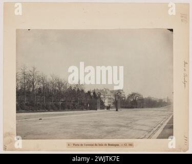 Blancard, Hippolyte (1843 - D.1924), La Porte de l'Avenue du Bois de Boulogne, 16. Arrondissement, Paris (Scheintitel), 1890. Platin-Verlosung. Carnavalet Museum, Geschichte von Paris. Stockfoto