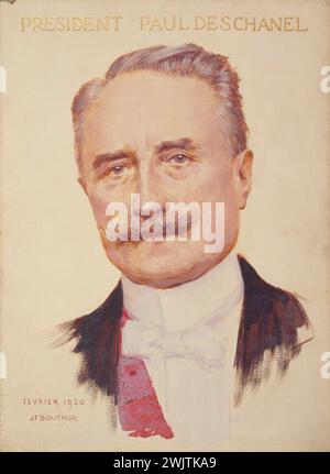 Joseph Félix Bouchor (1853-1937). "Paul Deschanel (1855-1922), Präsident der Republik 1920". Öl auf Holz. Paris, Carnavalet Museum. 27094-9 französischer Staat, Öl auf Holz, IIIEME REPUBLIK, PRÄSIDENT FRANCAISE REPUBLIK, Portrait Stockfoto