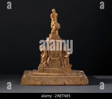 Aimé-Jules Dalou (1838-1902). „Denkmal für Gambetta“. Terrakotta, 1901. Museum der Schönen Künste der Stadt Paris, Petit Palais. Anwalt, Ruhm, französischer Politiker, Erinnerung, Denkmal, Piedestal, Terrakotta Stockfoto