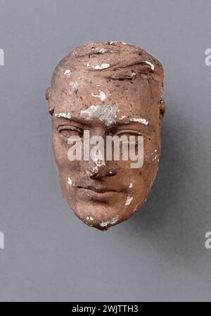 Jean-Pierre Dantan (1800-1869), sagte Dantan der junge. Unbekannte Maske. Terrakotta und Gips. Paris, Carnavalet Museum. Maske, Gips, Terrakotta Stockfoto