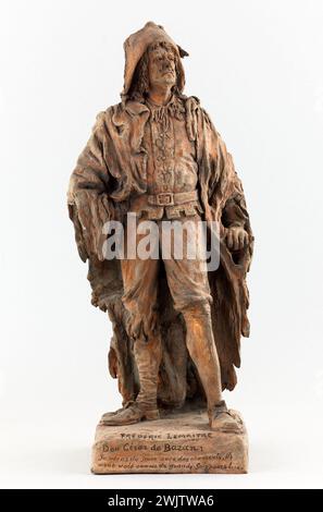 Charles Kotra (1859-1942?) Antoine-Louis-Prosper Lemaître Lemaître dit fédrick Lemaître (1800–1876), Schauspieler. Die Rolle von Don César de Bazan in Don César de Bazan. Terrakotta. Paris, Carnavalet Museum. 74058-18 Schauspieler, französischer Komiker, Spott, Modellierung, Porträtladung, Bildhauer, Terrakotta, 19. 19. 19. 19. 19. 19. 19. 19 19. Jahrhundert, Karikatur Stockfoto