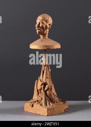 Jean-Pierre Dantan (1800-1869), sagte Dantan der junge. Porträt des Eynard Phocion (1796-1861), General. Terrakotta-patiniertes Gips. Paris, Carnavalet Museum. Französisch, General, Patina patina, Terrakotta, Karikatur Stockfoto