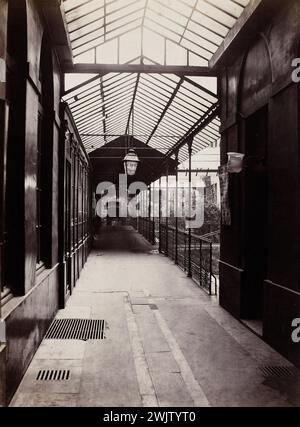 Durchgang von der Oper, Blick auf die Rue Lepeletier. Paris (ixème arr.), 1865-1868. Fotografie von Charles Marville (1813-1879). Albuminiertes Papier aus einem Glasnegativ mit feuchtem Kollodion. Paris, Carnavalet Museum. IXEME IX IX 9. 9. 9. 9. Arrondissement, Opernpassage, Rue Lepeletier Stockfoto