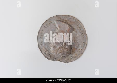 Carnavalet Museum, Medaillensammlung rechts Büste von Lesueur auf der rechten Seite. Stockfoto