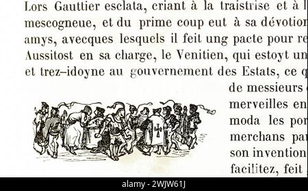 Gustave Doré (1832-1883), Designer und Jean Gauchard (1825-1872), Graveur. „Verschwörer“. Illustration für Honoré de Balzac, Les Contes Dranitiques, Paris: Société Générale de Librairie, 1855. Paris, Maison de Balzac. 101790-31 Holzstich, Illustration literarischer Werke, 19. 19. 19. 19. 19. 19. 19. 19 19. Jahrhundert, Stich Stockfoto