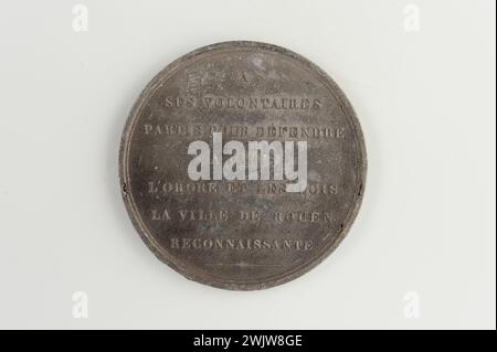 Carnavalet-Museum, Medaillensammlung und Registrierung auf sieben Zeilen. Stockfoto