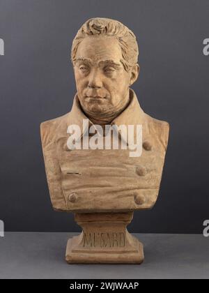 Jean-Pierre Dantan (dit Dantan Young). Seriöses Porträt von Philippe Musard, bekannt als Napoleon (1789–1859), Musiker. Terrakotta und Gips. Paris, Carnavalet Museum. 53357-10 Küchenorchester, Komponist, franzose, Musiker, Gips, ernsthaftes Porträt, Terrakotta Stockfoto