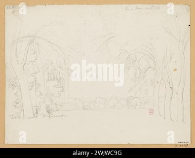 Ransonnette, Charles Nicolas (Nr. 1793-05-27-D.1877), Blick auf den Bercy Park. (Dummy-Titel). Carnavalet Museum, Geschichte von Paris. Stockfoto
