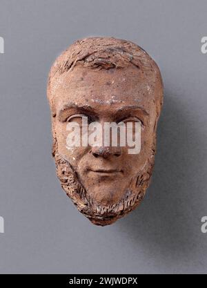 Jean-Pierre Dantan (1800-1869), sagte Dantan der junge. Maske von Bernard-Adolphe de Granier de Cassagnac (1806-1880). Terrakotta und Gips. Paris, Carnavalet Museum. Maske, Gips, Terrakotta Stockfoto