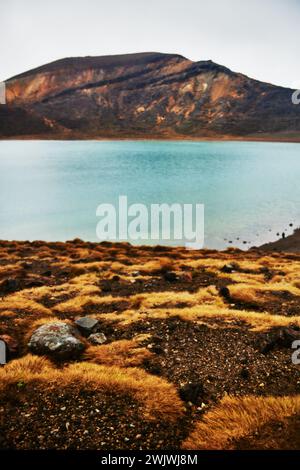 Nahaufnahme des Smaragdsees entlang des Tongariro Alpine Crossing Trail, Tongariro National Park, Nordinsel, Neuseeland Stockfoto