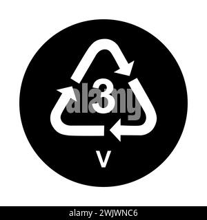 Kunststoff-Symbol, Ökologie Recycling-Zeichen isoliert auf weißem Hintergrund. Symbol für Verpackungsabfall . Stock Vektor