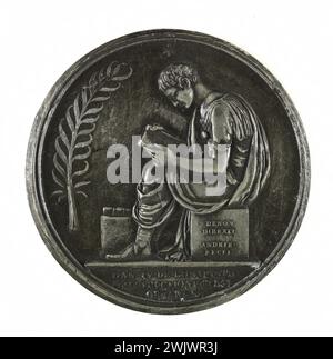 Jean-Bertrand Andrieu (1763-1822). Medaillenumkehr. Organisation des öffentlichen Bildungswesens. Metall, Bronze. Museum der Schönen Künste der Stadt Paris, Petit Palais. 58767-20 Medaille, Numismatik Stockfoto