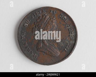 Anonym. "Marie-Antoinette und Madame Royale". Bronze. Paris, Carnavalet Museum. 70231-51 Avers, Bronze, Tochter, Medaille, Numismatik, Profil, Porträt, König Frankreich Stockfoto