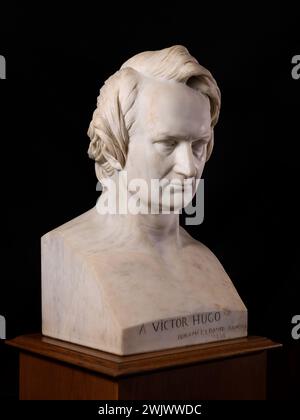 Pierre-Jean David d'Angers (1788-1856). "Die Büste von Victor Hugo". Marmor. 1838. Paris, Haus von Victor Hugo. 102061-1 Marmor, Statue, 19. XIX. 19. 19. Jahrhundert Stockfoto