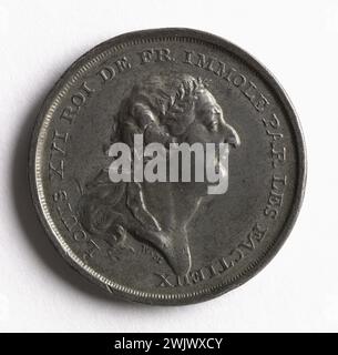 William Mainwaring. Ludwig XVI. König von Frankreich durch den Fakten vergossen, 21. Januar 1793. Etain. 1794. Paris, Museum Carnavalet. Medaille, Numismatik Stockfoto