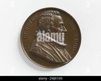 Emile Rogat (1770-1852). Jacques-Auguste de Thou (1553-1617), Richter, Historiker, Schriftsteller und Politiker, 1823. 1823. Paris, Museum Carnavalet. Numismatik Stockfoto
