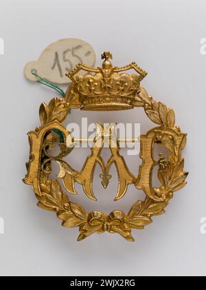 Krieg 1939-1945. PIN im Stil des Piloten der „Royal Air Force“ (RAF). Geschweißtes Metall. 1944-1945. General Leclerc Museum von Hauteclocque und die Befreiung von Paris, Jean Moulin Museum. PIN, Krieg 1939-1945, Krieg 39-45, zweiter Weltkrieg Stockfoto