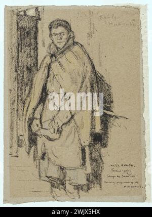 Jules Adler (1865-1952). Krieg 1914-1918. „Souilly Camp. Letzte deutsche Gefangene. Februar 1917. Museum der Schönen Künste der Stadt Paris, Petit Palais. Jahr 1917, Jahre zehn 1910 10, deutsche Armee, sitzend, Gefangenenlager, Zeichnung, Großer Krieg, Krieg 14-18, Krieg 1914-1918, Mann, Militär, erster Weltkrieg, Gefangener, deutscher Gefangener, Porträt, Soldat, XX. XX. 20. 20. Jahrhundert Stockfoto