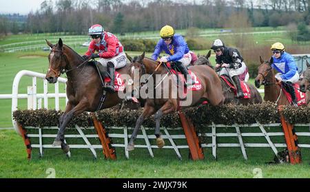 Karl des Tourelles, geritten von Brian Hayes, gewinnt die Jury Sea Moon & Jukebox bei Burgage Stud Maiden Hürdle auf der Gowran Park Racecourse in County Kilkenny, Irland. Bilddatum: Samstag, 17. Februar 2024. Stockfoto