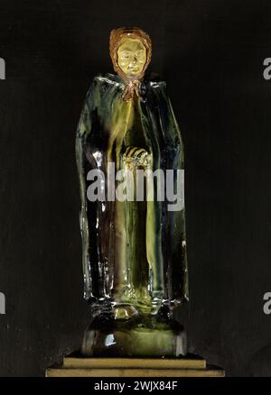 Anonym. Chinesisches Dekor aus Juliette Drouets Haus in Guernsey, West Wall. Die Statuette des alten Mannes mit blauem Mantel. Keramik. 1750-1850. Paris, das Haus von Victor Hugo. 79111-29 Asiatische Kunst, dekorative Kunst, chinesischer Schrank, Haube, Keramik, chinoiserie, Dekor, blauer Mantel, chinesisches Wohnzimmer, Statuette, Alter Mann, 19. XIX. 19. 19. 19. Jahrhundert Stockfoto