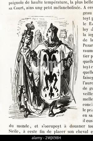 Gustave Doré (1832–1883), Designer und Charles Jattiot (19. Jahrhundert), Kupferstecher. „Für Menaide.“ Illustration für Honoré de Balzac, Les Contes Dranitiques, Paris: Société Générale de Librairie, 1855. Paris, Maison de Balzac. 101790-28 Holzstich, Illustration literarischer Werke, 19. 19. 19. 19. 19. 19. 19. 19 19. Jahrhundert, Stich Stockfoto