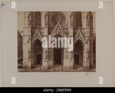 Portal der Kirche Sainte-Clotilde. Paris (12. Arr.). Fotografie von Edouard-Denis Baldus (1813-1889). Gesalzenes Papier. 1854-1858. Paris, Carnavalet Museum. 99344-24 KIRCHE Stockfoto