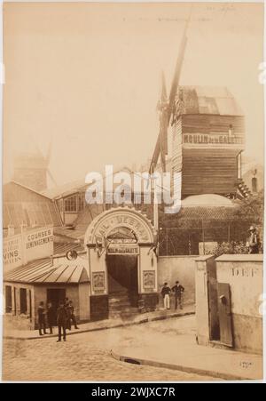 Moulin de la Galette, Rue Lepic. Paris (18. Arr.). Fotografie von Henri Emile Cimarosa Godefroy (1837-1913). Albuminpapier zeichnet. Paris, Carnavalet Museum. 123100-25 Stockfoto