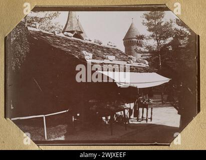 Anonym. Album der Weltausstellung 1900. Schweizer Dorf. 1900. Museum der Schönen Künste der Stadt Paris, Petit Palais. Jahr 1900, Belle Epoque, Universalausstellung 1900 Stockfoto