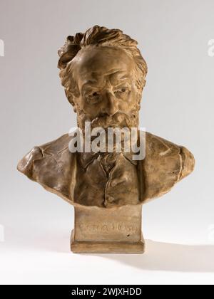 Félix-Joseph Barrias (1822-1907). „Victor Hugo“. Plâtre Paris, Maison von Victor Hugo. 101962-15 Platre, Statue Stockfoto