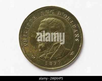 Louis Philippe Albert d’Orléans, Graf von Paris (1838–1894), Prinz Royal von Frankreich (1842–1848), 1899. Cuper, 1899. Paris, Musée Carnavalet. Numismatik Stockfoto