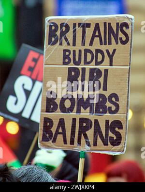 Glasgow, Schottland, Großbritannien. Februar 2024. Palästinensische Demonstration und marsch auf dem george Square im Stadtzentrum. Credit Gerard Ferry/Alamy Live News Stockfoto