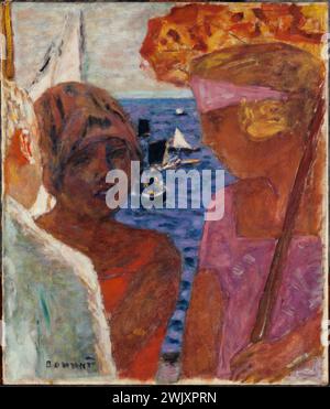 Pierre Bonnard (1867-1947). "Konversation in Arcachon", 1926. Museum der Schönen Künste der Stadt Paris, Petit Palais. 26980-6 Jahre 1920 20, Balneaire, Boot, Unterhaltung, Frau, Meer, Pardelle, Porte, Porträt, 20. XX. XX. 20. Jahrhundert, Hut Stockfoto