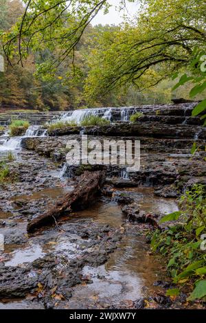 Falling Water Cascades im Burgess Falls State Park in der Nähe von Cookeville, Tennessee Stockfoto