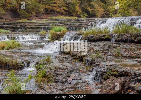 Falling Water Cascades im Burgess Falls State Park in der Nähe von Cookeville, Tennessee Stockfoto