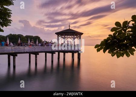 Europa, Österreich, Bregenz, Bodensee, Voralberg, Fischersteg Stockfoto