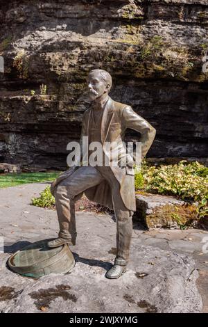 Jack On the Rocks-Statue von Jack Daniel in der Jack Daniel Distillery in Lynchburg, Tennessee Stockfoto