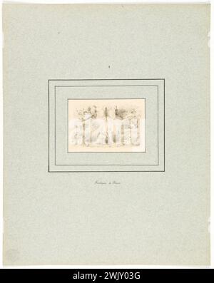 Henri-Charles Baron (1816-1885). Die Haut der Trauer für die Delloye- und Lecou-Ausgabe (1838). "Frontispiece de Baron" (Platte I). Bleistiftzeichnung. 1838. Paris, Maison de Balzac. 101565-5 Zeichnung, 19. XIX. 19. 19. 19. 19. 19. 19. 19. Mitte Stockfoto