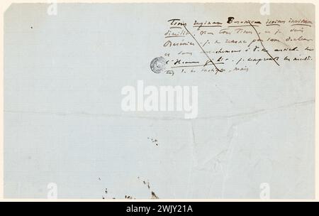 Hugo, Victor (Nr. 1802-02-26-D.1885-05-22), COPEAU (Fragment eines Briefes über den Mann, der lacht) (Dummy title). Tinte auf Papier. Häuser von Victor Hugo Paris - Guernsey. Stockfoto