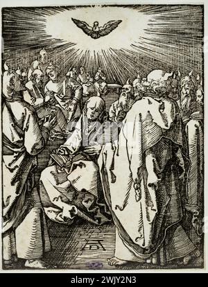 Albrecht Dürer (1471-1528). Die kleine Leidenschaft am Holz: Pfingsten (Bartsch 51). 1510. Museum der Schönen Künste der Stadt Paris, Petit Palais. 77216-28 Katholische Kunst, Chretische Kunst, religiöse Kunst, Christentum, Heilige Geschichte, christliche Ikonographie, religiöse Ikonographie, Neues Testament, Passion Christi, Renaissance, Leben Christus, Gravur Stockfoto