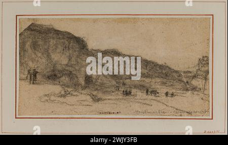 Georges Michel (1763-1843). "Sammlung von Zeichnungen: Montmartre - Clignancourt". Holzkohle, Bleimine. Paris, Carnavalet Museum. 112263-8 Butte Montmartre, Clignancourt, Zeichnung, Fusassy, Montmartre, 18. 18. 18. 18. 18. 18. 18. 18. 18 18. Arrondissement Stockfoto