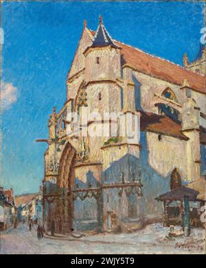 Alfred Sisley (1839-1899). Die Kirche von Moret (am Abend). Öl auf Leinwand. 1894. Museum der Schönen Künste der Stadt Paris, Petit Palais. 70009-1 Katholizismus, religiöses Gebäude, Kirche von Moret, Impressionismus, Lumiere, Kunstwerk, Abend, Tisch, 19. XIX. Jahrhundert, 19. XIX. 19. 19. Jahrhundert, Öl auf Leinwand Stockfoto