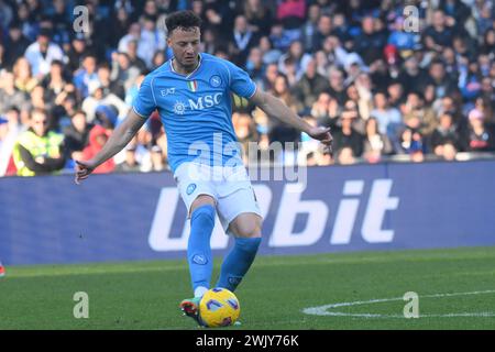 Neapel, Italien, 17. Februar 2024 Amir Rrahmano vom SSC Neapel im Spiel Der Serie A zwischen SSC Napoli und Genua CFC Credit:Agostino Gemito/ Alamy Live News Stockfoto