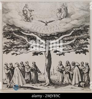 Jacques Callot (1592-1635). Der Baum des Heiligen Franziskus (Lieure 303, Meaume 145). Ätzen. 1. Hälfte des 16. Jahrhunderts. Museum der Schönen Künste der Stadt Paris, Petit Palais. 99592-31 Ätzen, Gravieren Stockfoto