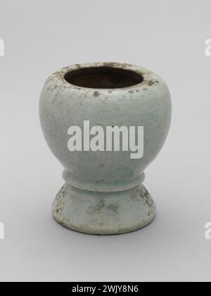 Vase (üblicher Name). Sandstein, Céladon. Cernuschi Museum, Asienmuseum in der Stadt Paris. Stockfoto