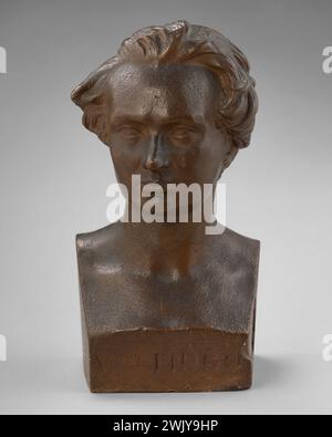 Dantan, Jean Pierre (dit Dantan Young) (Nr. 1800-12-28-D.1869-09-06), Victor Hugo (Titel des Verfassers). Lackierter Putz. Häuser von Victor Hugo Paris - Guernsey. Stockfoto