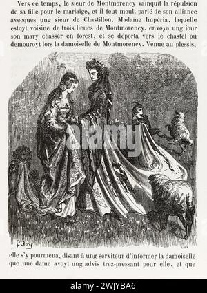 Gustave Doré (1832–1883), Designer und die Brüder Laly (19. Jahrhundert), Kupferstecher. „Chat“. Illustration für Honoré de Balzac, Les Contes Dranitiques, Paris: Société Générale de Librairie, 1855. Paris, Maison de Balzac. 101791-29 Holzstich, Illustration literarischer Werke, 19. 19. 19. 19. 19. 19. 19. 19 19. Jahrhundert, Stich Stockfoto