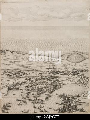 Jacques Callot (1592-1635). "Hauptsitz der Zitadelle von Saint Martin in der Ile de Ré, zweites Blatt der Spitze, in der Mitte" (Lieure 654, Meaume 522). Ätzen. 1629-1630. Museum der Schönen Künste der Stadt Paris, Petit Palais. 99597-13 Ätzen, Gravieren Stockfoto