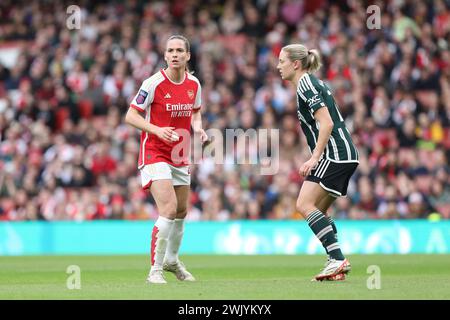 London, Großbritannien. Februar 2024. Laia Codina von Arsenal Women beim FA Women's Super League Spiel zwischen Arsenal Women und Manchester United Women im Emirates Stadium in London, England am 17. Februar 2024. Foto von Joshua Smith. Nur redaktionelle Verwendung, Lizenz für kommerzielle Nutzung erforderlich. Keine Verwendung bei Wetten, Spielen oder Publikationen eines einzelnen Clubs/einer Liga/eines Spielers. Quelle: UK Sports Pics Ltd/Alamy Live News Stockfoto