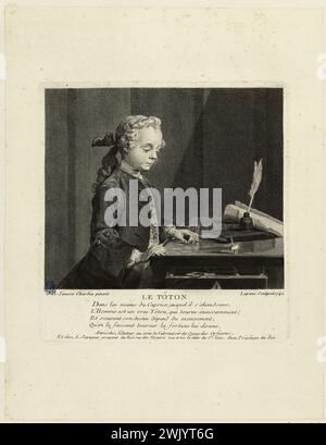 Nicolas-Bernard Lépicié (1735-1784). Le Temon nach Chardin (Bocher 50; Marianne Roland Michel XVIII S. 276). Burin, 1742. Museum der Schönen Künste der Stadt Paris, Petit Palais. 18. 18. 18. 18. 18. 18. 18. 18. 18 18. Jahrhundert Stockfoto